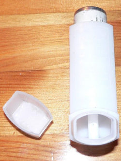 Picture of a metred-dose inhaler as an example of a medical device.